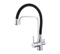 3-Way Kitchen Faucet Flexible Dual Mode Water Filter Tap Chrome Finish Versatile Design for Home Use Extendable Drinking Water Outlet Stylish and Functional