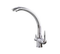 3 Way Kitchen Faucet Gold Rotating Tap with Hot & Cold Water Dual Handle Design Stylish and Functional Kitchen Mixer for Modern Home Decor