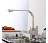 3-Way Kitchen Faucet - Oatmeal 3-in-1 Water Tap with Drinking Water Filter, Swivel Spout for Pure Water, Modern Kitchen Upgrade, Easy Installation, Design