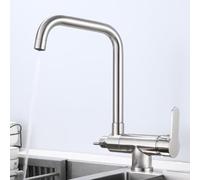 3-Way Kitchen Faucet, Pull-Down Brass Sink Tap with 360° Swivel, Foldable for Window, Modern Brushed Finish, Easy Installation, Durable and Stylish Kitchen Essentials