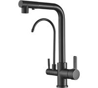 3 Way Kitchen Faucet Pull Out Mixer Tap with 2 Spray M 360° Swivel Design for Under Sink Water Filter System -Kitchen Sink T (Color: B)