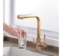 3 Way Kitchen Faucet, Solid Brass Filter Mixer, 360° Swivel, Kitchen Sink Tap, Triple Function Water Filter, Durable Kitchen Faucet, Modern Design, Easy Installation