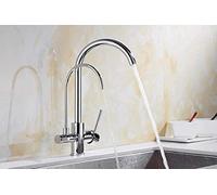 3 Way Kitchen Faucet Solid Deck Mounted Water Filter Tap Ch & Black Mixer for Kitchen Sink C Design Oatmeal h Modern SLE