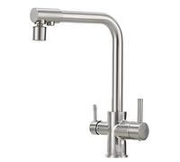 3-Way Kitchen Faucet, Swivel Brass Multifunction Tap for Sink, Pull Down Sprayer, Kitchen Tap with Easy Installation, Perfect for Home and Restaurant Use