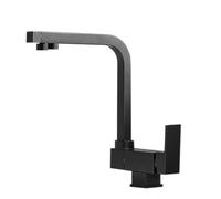 3-Way Kitchen Faucet, Swivel Spout, 2 Water Outlets, Collapsible Design, Hot & Cold Water, Pure Water, Multifunctional Sink Tap, Black Finish