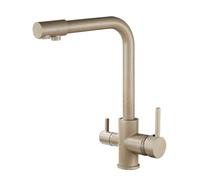 3-Way Kitchen Faucet with 360° Swivel Beige Drinking Water Osmosis Tap Dual Lever Design 3-in-1 Sink Faucet for Water Filter System Grifo de Cocina Fregadero