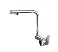 3-Way Kitchen Faucet with 360° Swivel, Chrome 3-in-1 Water Filter Tap for Sink, Drink Water Purifier, High Flow Filtration System, Easy Installation