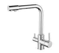 3-Way Kitchen Faucet with 360° Swivel Dual Handle Osmosis Water Filter Tap Electroplated Perfect for Sink Grifo de Cocina Fregadero& Stylish Design