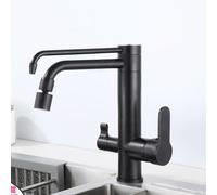 3 Way Kitchen Faucet with 360° Swivel Dual Mode Black Reverse Osmosis Tap Hot & Cold Water Mixer Stylish & Functional Grifo de Cocina