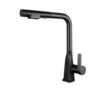 3-Way Kitchen Faucet with Filter Black Pull-Down Sprayer Single Handle Mixer Tap Swivel Spout Kitchen Sink Faucet Water Purifier System.