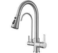 3-Way Kitchen Faucet with High Arc, Swan Neck Mixer, 3-in-1 Filtration System, Modern Drinking Water Purifier, Ideal for Home and Kitchen Use