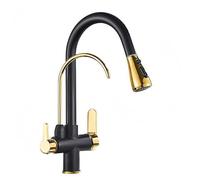 3-Way Kitchen Faucet with Pull-Down Sprayer, Brushed Finish, 2 Spray Modes, Rotatable Design, Modern Stainless Steel Tap for Home Use