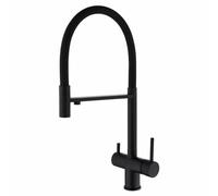3-Way Kitchen Faucet with Pull-Down Sprayer, Dual Handle Mixer Tap, Brushed Stainless Steel for Double Sink, Modern Design for Versatile Use