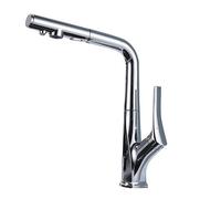 3-Way Kitchen Faucet with Single Lever Pull-Down Spray Hot & Cold Water 2 Modes Water Filter for Drinking Modern Design for Home & Kitchen Use