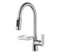 3-Way Kitchen Faucet with Water Filter High Arc Brushed Nickel 2 Spray Modes Pull-Down Sprayer Stylish Swan Neck Design Perfect for Drinking Water and Cooking