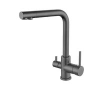 3 Way Kitchen Mixer Tap with Filtered Water Gun Gray Finish