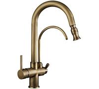 3-Way Kitchen Sink Filter Faucet with Pull-Down Sprayer, 360° Swivel Spout, Flexible Water Hose, Drinking Water Purifier, Mixer Tap for Easy Cleaning & Versatile Use (B)