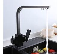 3 Way Kitchen Sink Mixer Tap with Water Filter Black Drinking Water Outlet Dual Function Faucet for Easy Access to Filtered Water Stylish Kitchen Essential
