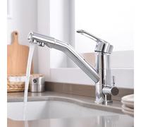 3 Way Kitchen Sink Tap Ch Mixer with Drinking Water Filter Single Lever 3 in 1 Faucet for Easy Access to Hot Cold & Filtered Water