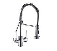 3 Way Kitchen Sink Tap Mixer with Pull Out Sprayer, Brass Faucet for Under Sink Water Filter, Hot & Cold Drinking Water Mixer, & Slish Kitchen Faucet Ch-D