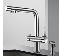 3-Way Kitchen Tap Brass Rotary Faucet Multifunctional Black & Rose Sink Mixer Perfect for Modern Kitchens Easy Installation Durable Airbrush Design