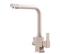 3 Way Kitchen Tap Oatmeal Sink Faucet Brass Swivel Single Hole Kitchen Sink Taps-A