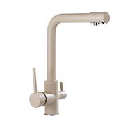 3 Way Kitchen Tap Oatmeal Sink Faucet Brass Swivel Single Hole Kitchen Sink Taps-A