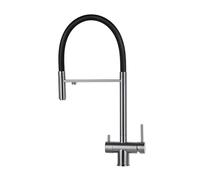 3 Way Kitchen Tap, Pull Out Hose Drinking Water Faucet, 3 in 1 Kitchen Sink Tap for Easy Access to Clean Water, Gray Finish, Suitable for Home and Restaurant Use