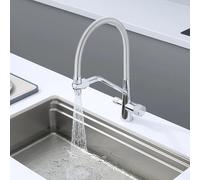 3 Way Kitchen Tap with Flexible Spout 3-in-1 Sprayer for Sink Mixer & Water Filter Purifier Chrome Finish Dual Functionality for Hot & Cold Water
