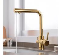 3 Way Kitchen TapDual Lever Mixer with Swivel Spout 3in1 Kitchen Sink Faucet for Hot & Cold Water Modern Design Easy Inllat Perfect for Home & Reurant