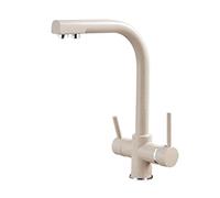 3-Way Kitchen Water Filter Tap - 360° Rotatable Chrome Mixer with Dual Levers for Pure Drinking Water - Stylish Sink Faucet for Modern Kitchens