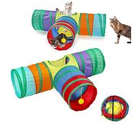 3 Way Kitten Tunnel Tube, Foldable Pet Tunnel Small Animal Activity Toys, for Guinea Pig Chinchilla Ferret Hamster Rat
