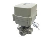 3 Way L/T Type SS304 Electric Valve 1/2'' DC12V/24V 10Nm DN15 2/3/5/7 Wires Valve for Water Saving System(L Port,NPT Thread_DC12V_CR501)