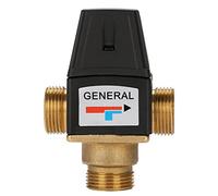 3 Way Mixing Valve, DN20 Male Thread Brass Thermostatic Mixing Valve for Equipped with Domestic Hot Water Device, Floor Heating, Solar Water Heater, 3.93 x 2.75 Inch
