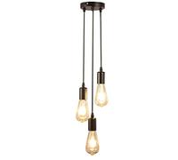 3 Way Pendant Light Cluster Fitting, Vintage Exposed Lamp Holder Hanging Lamp Kits Industrial DIY 3-Lights Ceiling Pendant Lighting Fixture
