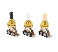 3 Way Pickup Selector Switch, Easy and Flexible Installation, Smooth Operation, 3 Way Guitar Toggle Switch, Wide Applicability, Zinc Alloy 3 Pieces for Guitar (Gold)