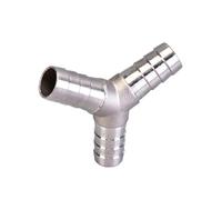 3 Way Pipe Connector, Stainless Steel Y Shape Union Splitter Adapter Connector, Hose Barb Connector for Fuel Gas Liquid Air (16mm)