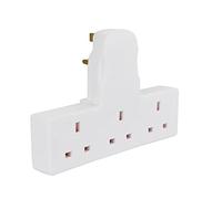 3 Way Plug Adapter UK Switched Socket- Multi Plug Extension 13A Wall Socket Surge Protector Power Extender Travel Adapter For Home, Office, Kitchen- White