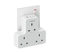 3 Way Plug Adapter UK, TESSAN Multiplug Socket with 3 USB, Wall Plug Extender Adapter, Multiple Outlets Extender with Triple USB Charger for Home, Office, School Supplies