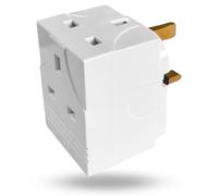 3-Way Plug Adaptor - 13A Multi Adaptor Extension - Double UK 3 Pin Socket Wall Extension - Power Extender Block Splitter