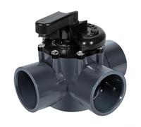3 Way Pool Valve, 263028 Three Port Diverter Valve 2 Inch PVC for Pentair for JANDY Swimming Pool Systems, High Flow Grey Black(Black)