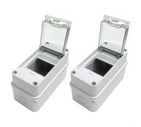 3-Way Power Distribution Box IP65 Rated Wall Mounted Junction Enclosure for DIN Rail, Weatherproof Electrical Box for Indoor Outdoor Use, 2 Pack