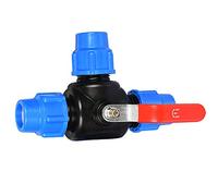 3-Way PP Fitting, Clamp Connector, Lever Handle, Ball Valve for PE Pipe Plumbing Fittings (25 mm, T-Piece)