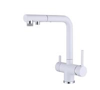 3 Way Pull Out Kitchen Tap Kitchen Sink Taps 3 Way Brass-White