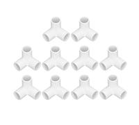 3 Way PVC Fittings 20mm/0.8in, 10PCS Furniture Grade PVC Pipe Connector Right Angle Tee Corner Connector for Water Pipes, Furniture, Greenhouse Pipes and Tents (White)