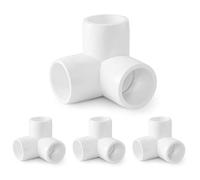 3 Way PVC Pipe Fittings 1/2 Inch, Zernmiarder White PVC Elbow Corner Side Outlet Tee Fitting, SCH40 Furniture Grade Pipe Connectors - Fits 1/2" Polyvinyl Chloride Pipes, 12 Pieces