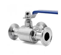 3 Way Sanitary Ball Valve, SS304 Stainless Steel, 1.5" - 2" Tri Clamp, Multi-Size 19-51mm Pipe for Industrial Fluid Control, 1 PC(L-Port,38mm Ferrule 50.5)