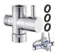 3 Way Shower Diverter Valve Bathroom Shower Head Splitter G1/2" Shower Arm Angle Valve Brass Handshower Water Diverter Switch Replacement for Hand Held Showerhead & Fixed Spray Head Chrome