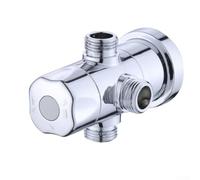 3 Way Shower Diverter Valve G1/2 ABS Quick Open Splitter for Handheld | ABS & Brass Build, 0-100°C Heat Resistant, One-inlet Two-outlet, Fits Standard Hoses, Tool-free Installation