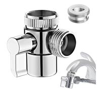 3-Way Shower Diverter Valve, G1/2" Brass Sink Faucet Splitter, with Aerator, M22 X M24 Adapter Replacement Part for Bathroom Bathtub